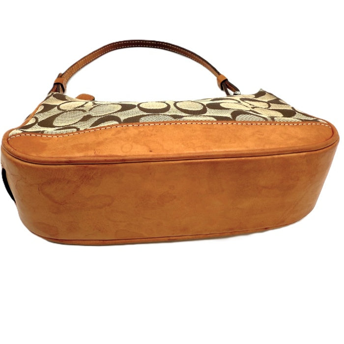 【中古】コーチ COACH ミニバッグ アクセサリーポーチ シグネチャー ベージュ ライトブラウン i0731wq02410