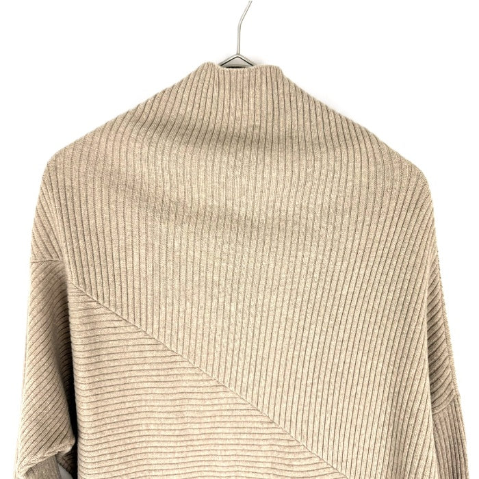【中古】イエナ IENA ハイネックリブニット 切り替えデザイン ドレープハイネック ベージュ系 i0619wq05310