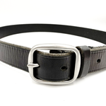 Load image into Gallery viewer, 【中古】BEAMS ビームス 本革 レザーベルト ブラック 黒 日本製 シルバーバックル i0731wq0131
