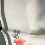 将图片加载到图库查看器，【中古】ヴァレンチノ VALENTINO スカーフ 花柄 ストライプ シアー 透け感 くすみカラー カーキ アイボリー i0619wq03710
