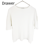 画像をギャラリービューアに読み込む, 【中古】ドゥロワー Drawer コットン 半袖ニット クルーネック 白 サイズ1 j0818h00414
