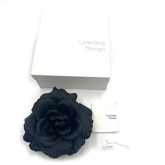 【中古】ランシャンデザイン Lanxiang Design フルージュ コサージュ 髪飾り 花 マグネット ブラック 黒 h0826m0271