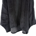 画像をギャラリービューアに読み込む, 【中古】BACCA バッカ ポンチョコート フード付き ブラック 黒 ウール混 アウター i1215i02416
