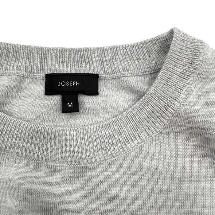 【中古】ジョセフ JOSEPH サイドシフォンプリーツニット クルーネック ニット 薄手 ライトグレー i0703n0146