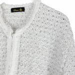 画像をギャラリービューアに読み込む, 【中古】Drawer ドゥロワー ニットジャケット ラメ フリンジ ウール混 ノーカラー i1222h00431
