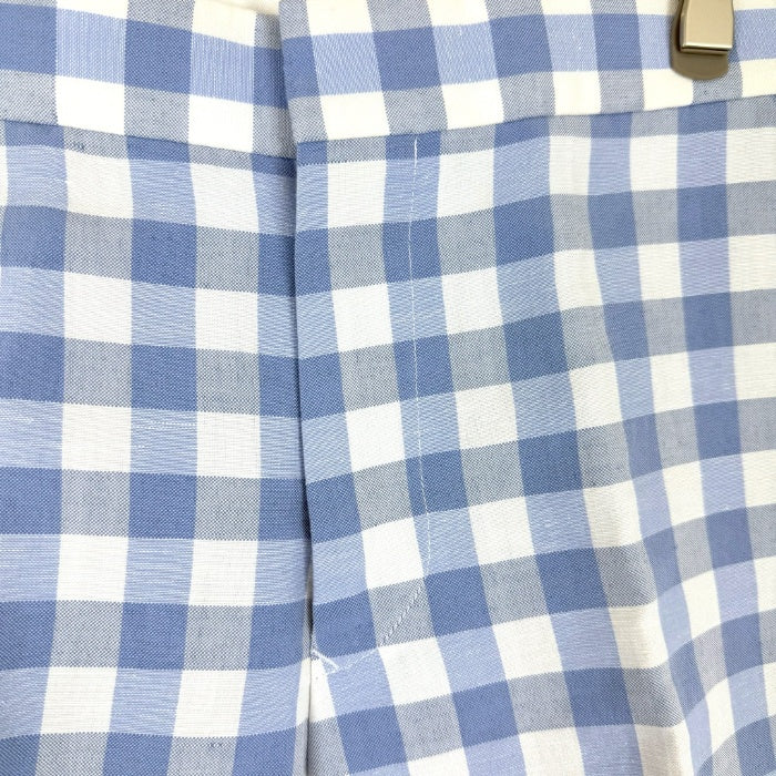 【中古】ドゥロワー Drawer ギンガムチェックパンツ ワイドテーパード ライトブルー ホワイト i0811y00415