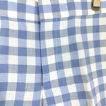 将图片加载到图库查看器，【中古】ドゥロワー Drawer ギンガムチェックパンツ ワイドテーパード ライトブルー ホワイト i0811y00415
