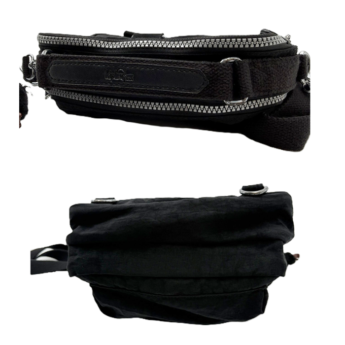 【中古】Kipling キプリング ショルダーバッグ 3WAY バックパック リュック ハンドバッグ モンキーチャーム付き ブラック 軽量 i0731wq0285