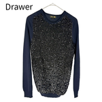 Load image into Gallery viewer, 【中古】ドゥロワー Drawer スパンコール ニット 長袖 レディース サイズ1 ネイビー j0420w00315
