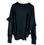 画像をギャラリービューアに読み込む, 【中古】UNITED ARROWS ユナイテッドアローズ フリルニット 黒 ロングスリーブ ニット レディース i1215i0285
