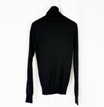 画像をギャラリービューアに読み込む, 【中古】Drawer ドゥロワー リブニット タートルネック ブラック カシミヤ シルク レディース i1219h00226
