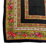 Load image into Gallery viewer, 【中古】イヴサンローラン Yves Saint Laurent 花柄スカーフ ローズ柄 ブラック ベージュ j0405oq01820
