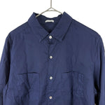 将图片加载到图库查看器，【中古】ギャルリーヴィー GALERIE VIE シャツ 8分袖 コットン 透け感 ネイビー 紺 i0703n0172
