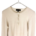 将图片加载到图库查看器，【中古】ドゥロワー Drawer リブニット ヘンリーネック 透け感 カシミヤ ライトベージュ i0623k0063
