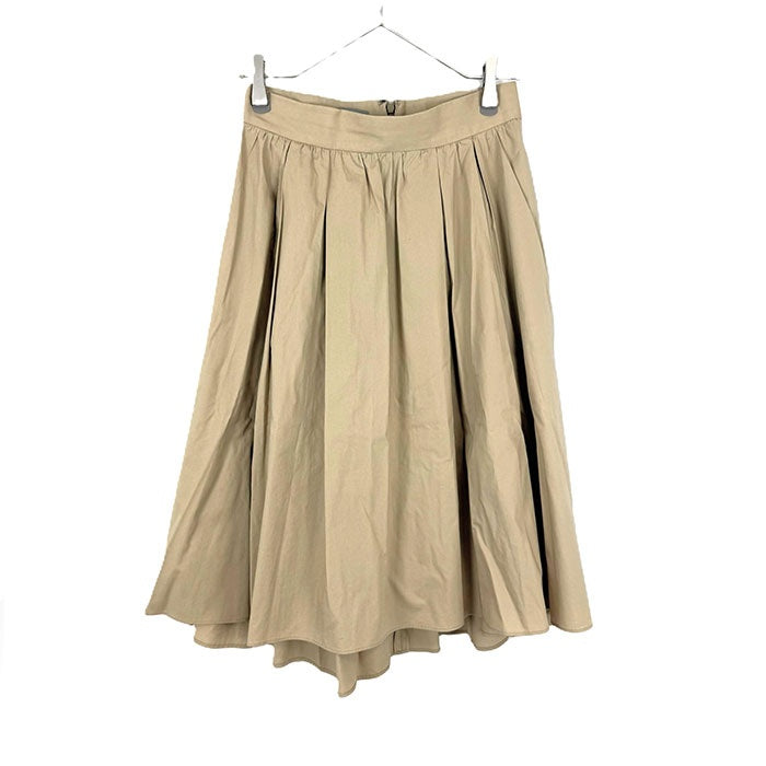 【中古】セオリーリュクス Theory luxe フレアスカート コットン 薄手 ミディ丈 ベージュ i0807n0065
