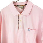 将图片加载到图库查看器，【中古】バーバリー BURBERRY ポロシャツ 半袖 タグ付き ライトピンク パステル i0718aq00524
