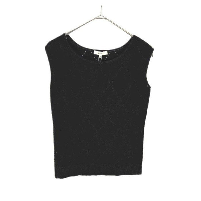 【中古】エポカ EPOCA ノースリーブニット デザイン編み ダイヤチェック ブラック 黒 i0818n0164