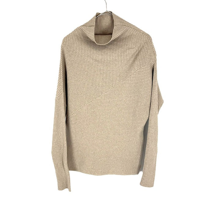 【中古】イエナ IENA ハイネックリブニット 切り替えデザイン ドレープハイネック ベージュ系 i0619wq05310
