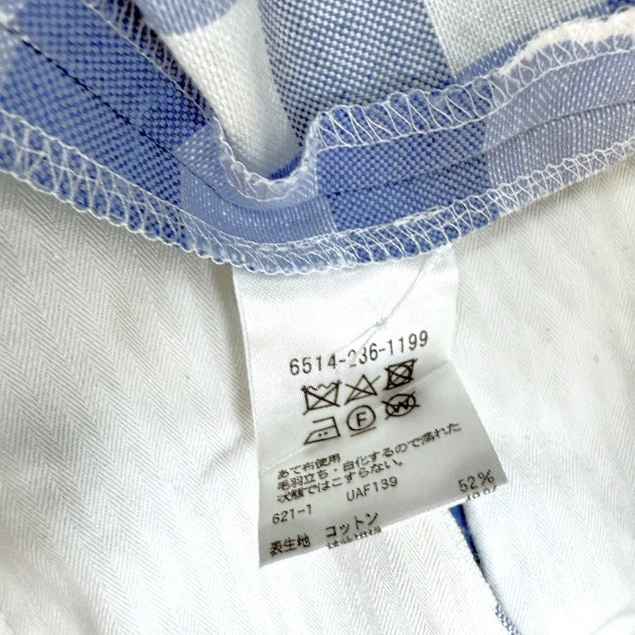 【中古】ドゥロワー Drawer ギンガムチェックパンツ ワイドテーパード ライトブルー ホワイト i0811y00415