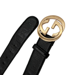 画像をギャラリービューアに読み込む, 【中古】グッチ Gucci GGベルト ブラック ゴールド j0712oq027126
