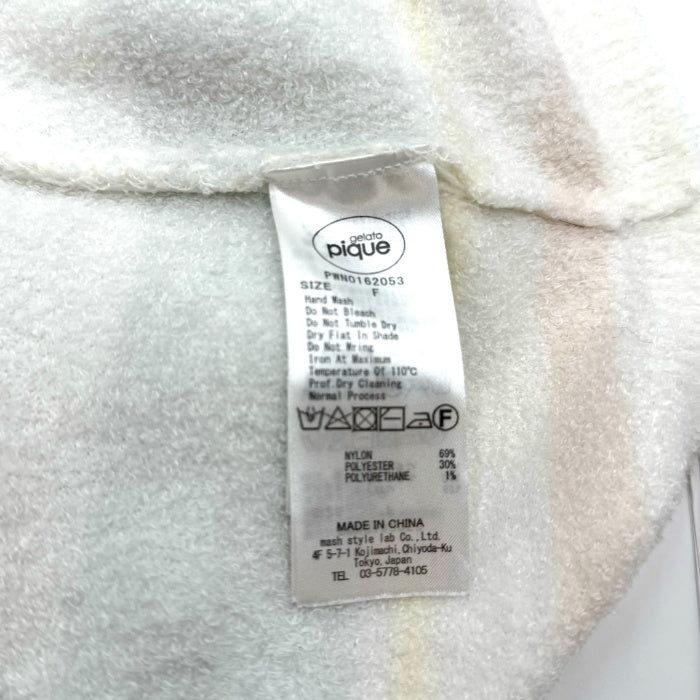 【中古】ジェラートピケ gelato pique 半袖ワンピース マルチボーダー パステル もこもこ 白系 i0413oq01813