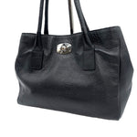 Load image into Gallery viewer, 【中古】フルラ FURLA ハンドバッグ シンプル レザー ブラック系 シルバー i0522lq02510
