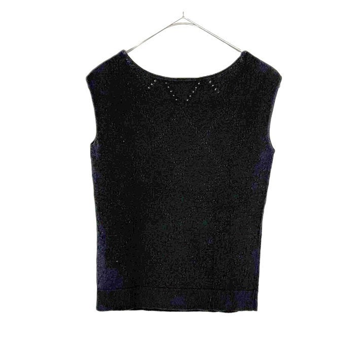 【中古】エポカ EPOCA ノースリーブニット デザイン編み ダイヤチェック ブラック 黒 i0818n0164