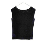 将图片加载到图库查看器，【中古】エポカ EPOCA ノースリーブニット デザイン編み ダイヤチェック ブラック 黒 i0818n0164
