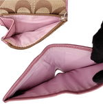 Load image into Gallery viewer, 【中古】コーチ COACH 二つ折り財布 シグネチャー ピンク コンパクト ウォレット i0724lq0160
