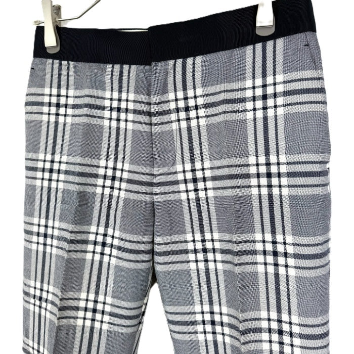 【中古】ドゥロワー Drawer タータンチェックパンツ コットン テーパード ネイビー ホワイト i0805k00116