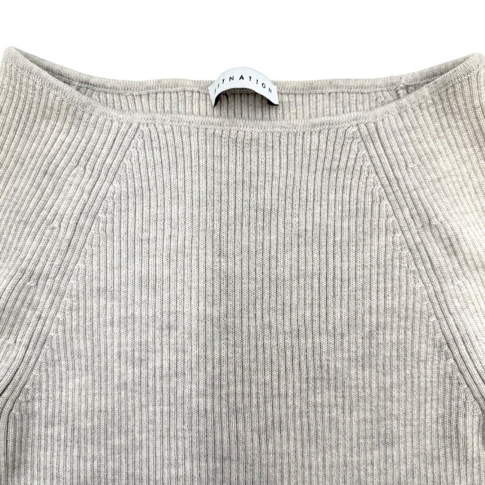 【中古】エストネーション ESTNATION 細リブニット ボートネック ウール 柔らか ライトグレージュ系 h1226wq01216