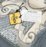 画像をギャラリービューアに読み込む, 【中古】フェンディ FENDI スカーフ ストール グレー 総柄 大判 i1207oq00865
