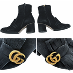 画像をギャラリービューアに読み込む, 【中古】グッチ GUCCI GGマーモント ショートブーツ ブラック GG金具 i1207oq001130

