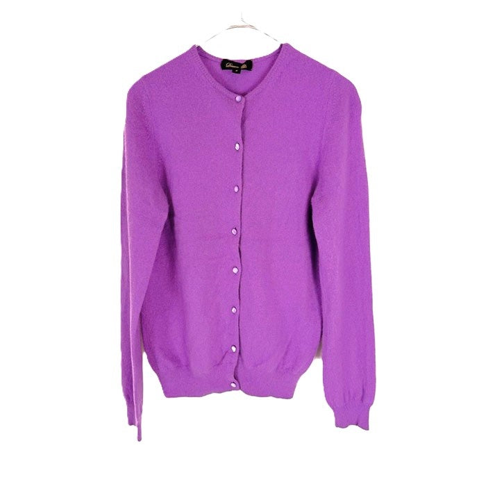 【中古】ドゥロワー Drawer ニットカーディガン カシミヤ クルーネック ライトパープル 紫 i0623k0073