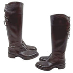 将图片加载到图库查看器，【中古】SARTORE サルトル ロングブーツ レザー ダークブラウン j0107h00345
