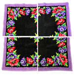 Load image into Gallery viewer, 【中古】フェイラー FEILER ハンカチ 大判 3枚セット 花柄 ブラック パープル ブラウン i0728tq0051
