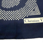 Load image into Gallery viewer, 【中古】クリスチャンディオール Christian Dior スカーフ マルチ柄 ドット ネイビー アイボリー i0424lq02316
