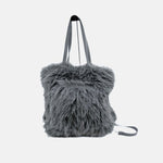 Load image into Gallery viewer, 【中古】ルートート ROOTOTE モフモフ トートバッグ 2WAY ショルダーバッグ グレー ファー モンスター j0312wq04310
