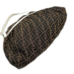 画像をギャラリービューアに読み込む, 【中古】フェンディ FENDI ショルダーバッグ ズッカ柄 白縁 パイピング 大きめ ブラウン ホワイト i0413oq005400
