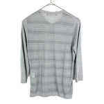 将图片加载到图库查看器，【中古】セオリーリュクス Theory luxe 七分袖カーディガン バックレース編み 透け感 ライトグレー i0807n0025
