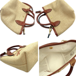 画像をギャラリービューアに読み込む, 【中古】ロンシャン Longchamp 2wayバッグ ハンドバッグ ショルダー ラフィア かごバッグ ベージュ ブラウン i0627aq001127
