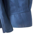 将图片加载到图库查看器，【中古】バーバリーブラックレーベル BURBERRY シャツ 長袖 コットン 無地 光沢 ダークブルー 青系 i0627aq01430
