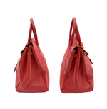 画像をギャラリービューアに読み込む, 【中古】HIGH CLASS ハイクラス レザーバッグ 赤 ゴールド金具 ハンドバッグ i1029pq003160
