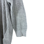 将图片加载到图库查看器，【中古】セオリーリュクス Theory luxe カギ編みリネンニット 七分袖 透け感　ライトグレー i0818n0134
