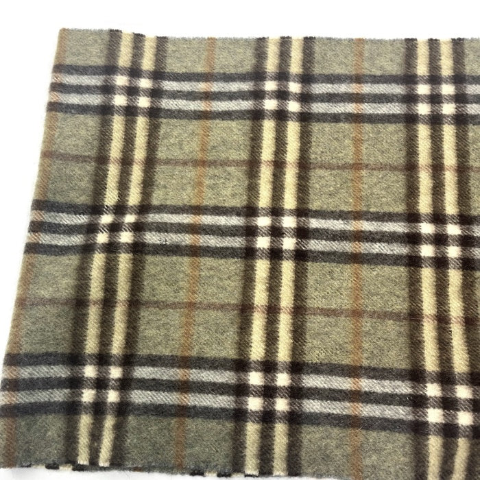 【中古】バーバリー BURBERRY マフラー チェック柄 可愛い Burberrys グリーン系 抹茶色 h0610hq01912