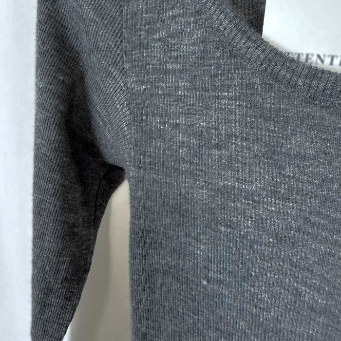 【中古】ジャーナルスタンダード JOURNAL STANDARD 細リブカットソー 七分袖 薄手 透け感 チャコールグレー i0417m0262