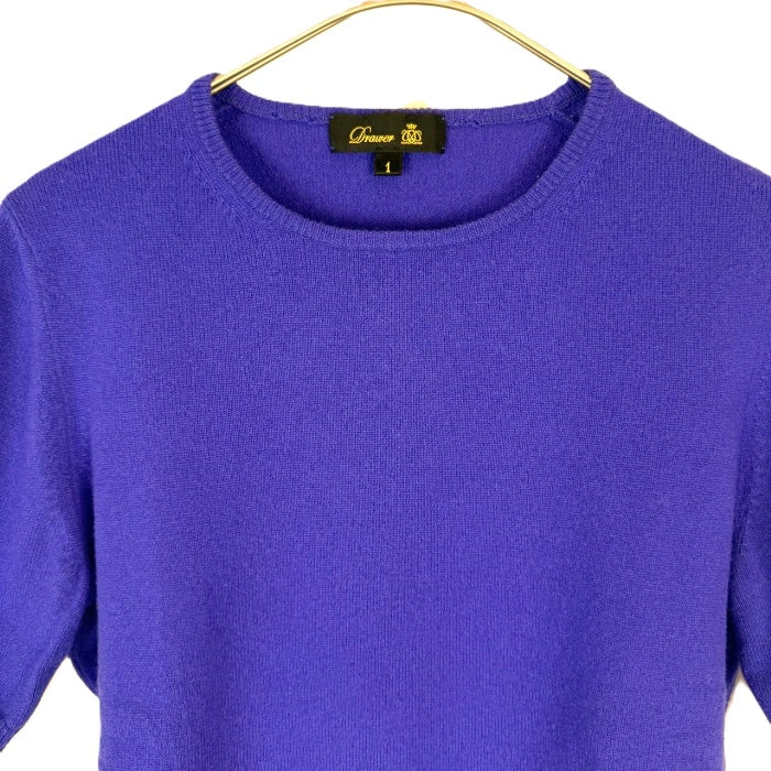 【中古】ドゥロワー Drawer 半袖ニット クルーネックショートスリーブ カシミヤ 無地 パープル 紫 i0925i00612
