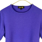 将图片加载到图库查看器，【中古】ドゥロワー Drawer 半袖ニット クルーネックショートスリーブ カシミヤ 無地 パープル 紫 i0925i00612
