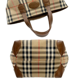 将图片加载到图库查看器，【中古】BURBERRY バーバリー ノバチェック トートバッグ ベージュ ロゴ i0922lq01038
