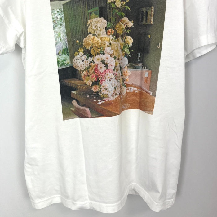 【中古】フーラ Fjura Tシャツ プリント 花柄 Drawer購入 グラフィック ホワイト 薄黄色系 h0613y002